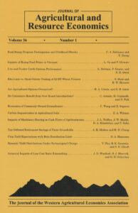 Journal of Agricultural Resource Economics cover