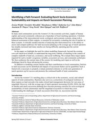 Cover for Identifying a Path Forward: Evaluating Ranch Socio-Economic Sustainability and Impacts on Ranch Succession Planning publication